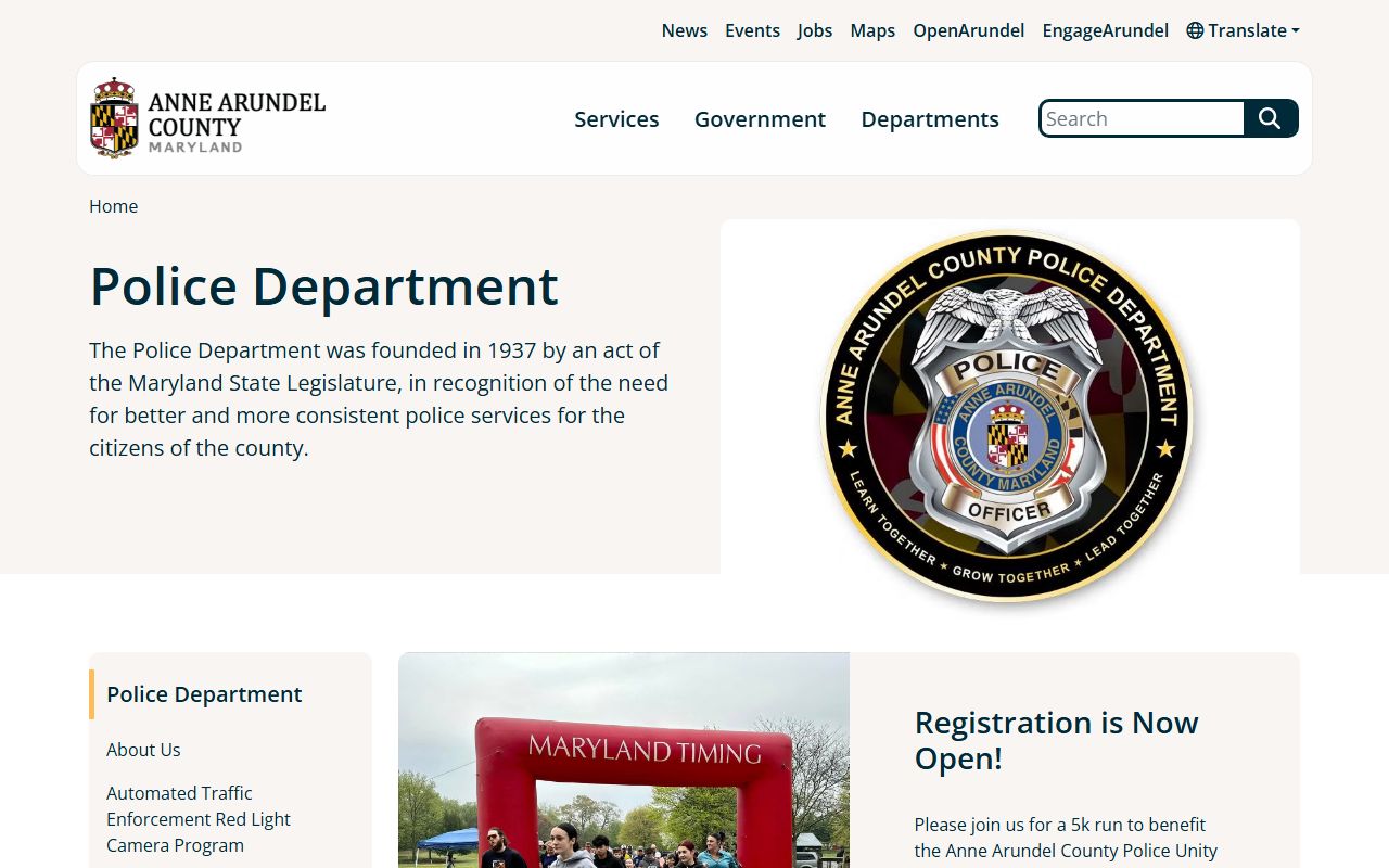Anne Arundel County Police Department for people search records