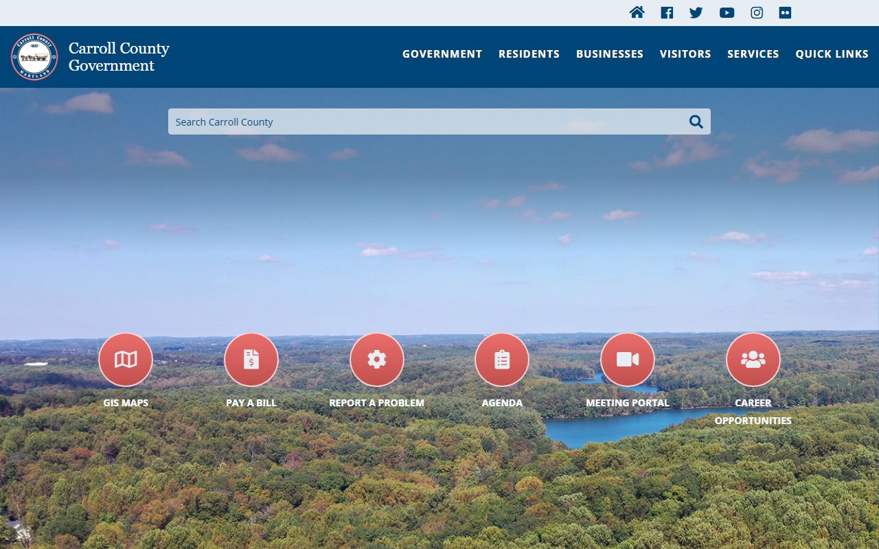 Carroll County government homepage for people search resources