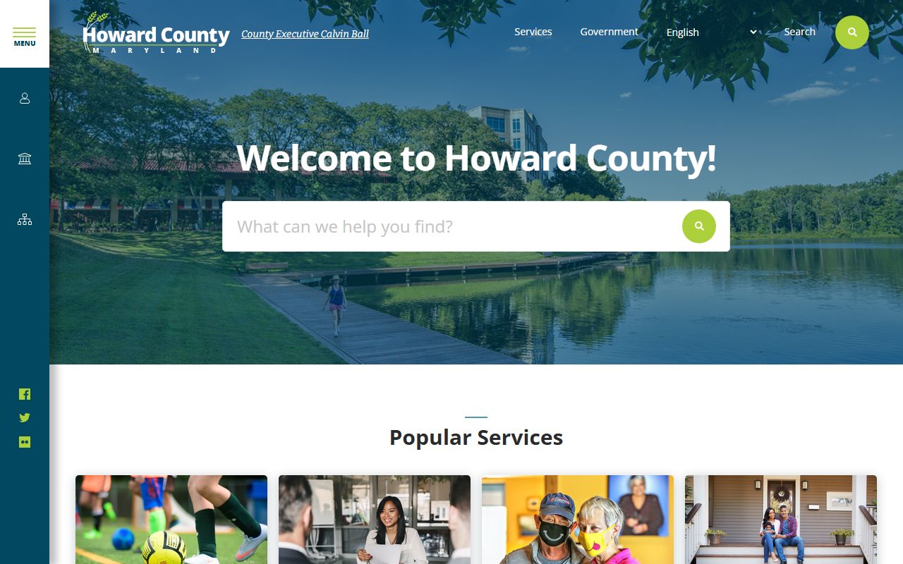 Howard County government homepage for people search resources