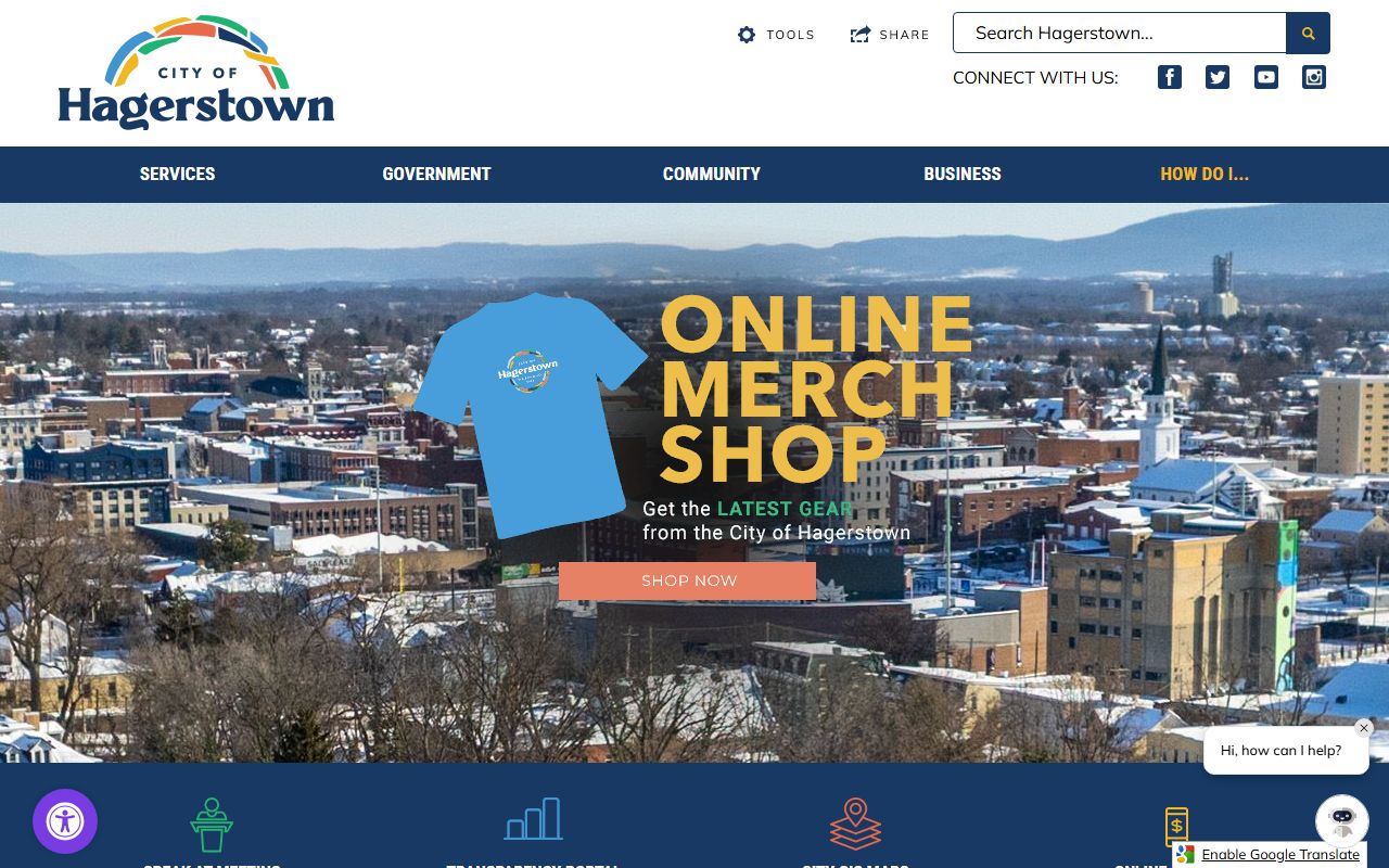 City of Hagerstown website for Washington County people search